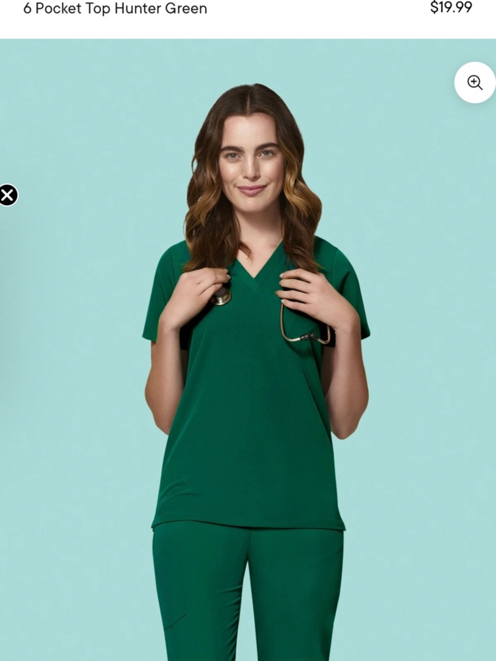 Hunter Green Women's V-Neck Medical Scrub Top - Unbranded